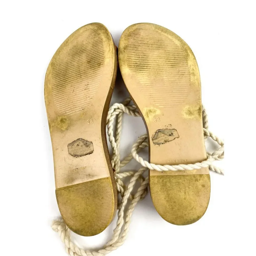 Italy Made Rope Lace Up Gladiator Sandals